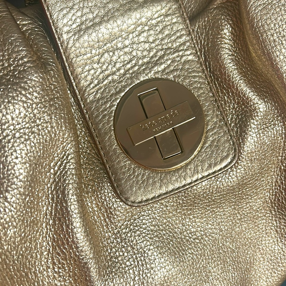 Kade Spade New York Beautiful Gold Soft Leather Hobo Bag - Picture 9 of 9